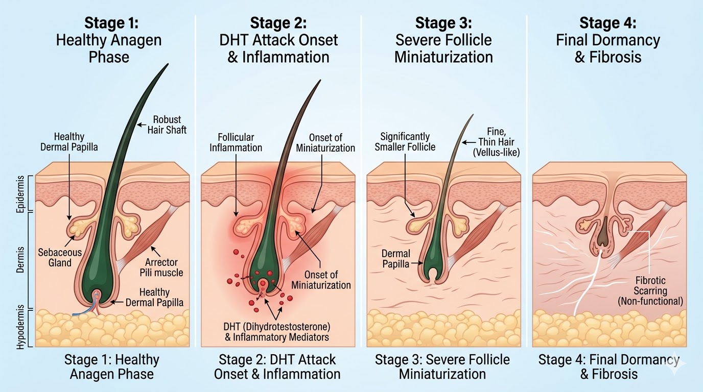 DHT and hair follicle diagram